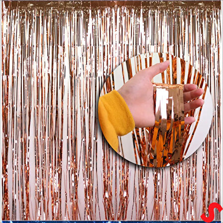 Kapı, Duvar ve Arka Fon Saçaklı Perde 1mt x 2mt - Rose Gold