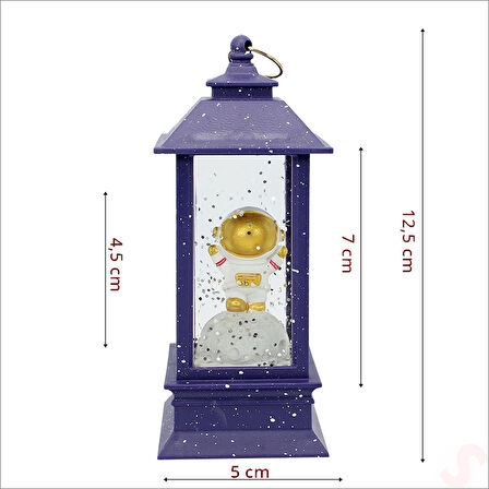 Uçuşan Simli,12,5cm x 5cm Led Işıklı Astronot Fener Küre - C