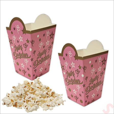 İyi Ki Doğdun Pembe Mısır Kutusu - 8 Adet