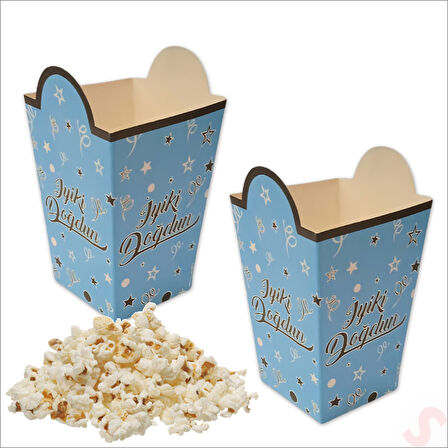 İyi Ki Doğdun Mavi Mısır Kutusu - 8 Adet