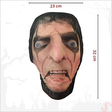 Halloween Kumaş 3D Korku Maskesi, 32cm - Vampir