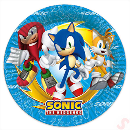 Sonic, Karton Tabak - 23cm x 8 Adet
