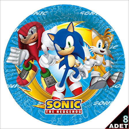 Sonic, Karton Tabak - 23cm x 8 Adet