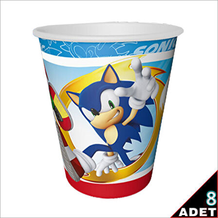 Sonic Kirpi, Karton Bardak - 8 Adet