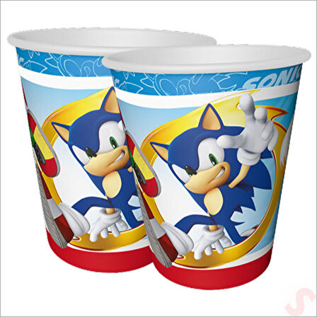 Sonic Kirpi, Karton Bardak - 8 Adet