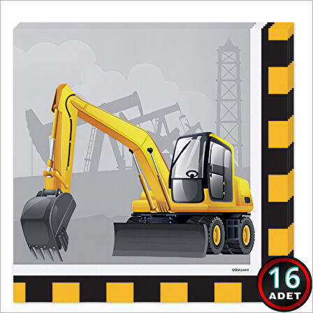 İnşaat Partisi Peçete, 33cm x 33cm - 16 Adet