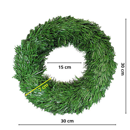 Dekoratif Yılbaşı Garland 30cm Kapı Çelengi