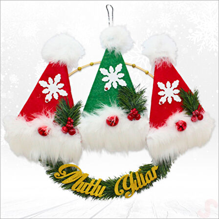 Yılbaşı Mutlu Yıllar 50cm Lüks Kapı Çelengi