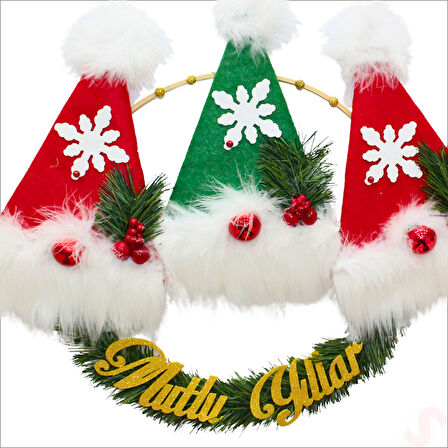 Yılbaşı Mutlu Yıllar 50cm Lüks Kapı Çelengi