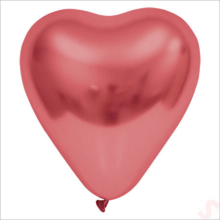 Krom Kalp Balon, Gül Kurusu - 30cm x 5 Adet