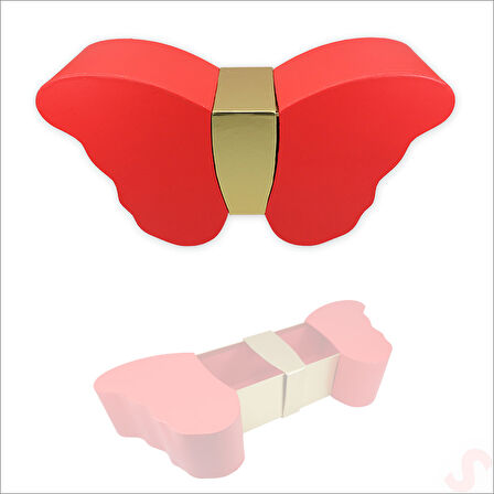 Kelebek Kutu, 33 x 18 x 9 cm - Kırmızı, 1 Adet