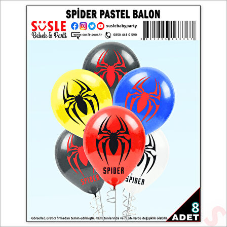 Spider Örümcek Balon, 30cm x 8 Adet