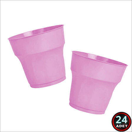 Plastik Bardak, 24 Adet - Pembe