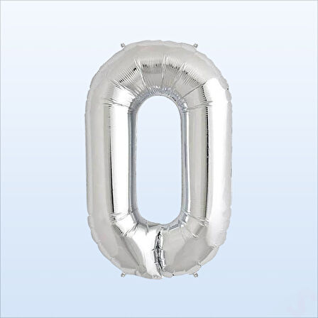 0 Yaş Rakam Gümüş Folyo Balon - 76 cm