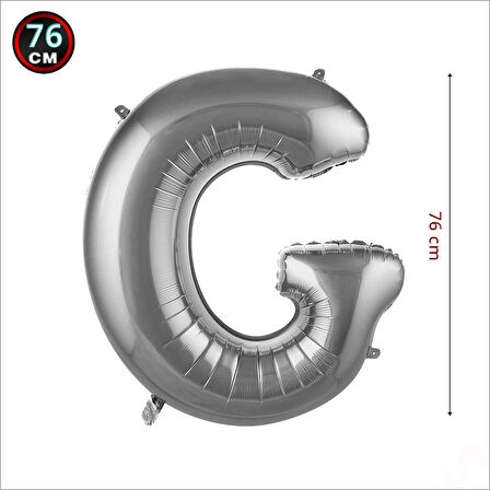 G Harf Gümüş Folyo Balon - 76 cm