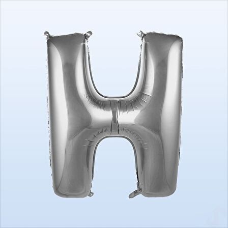 H Harf Gümüş Folyo Balon - 76 cm