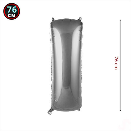 I Harf Gümüş Folyo Balon - 76 cm