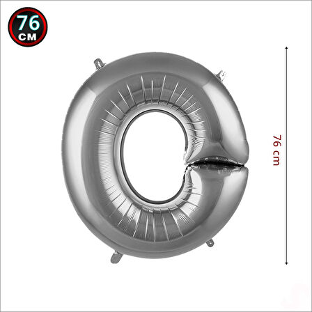 O Harf Gümüş Folyo Balon - 76 cm