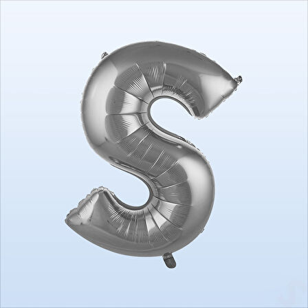 S Harf Gümüş Folyo Balon - 76 cm