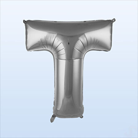 T Harf Gümüş Folyo Balon - 76 cm