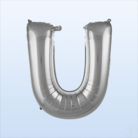 U Harf Gümüş Folyo Balon - 76 cm