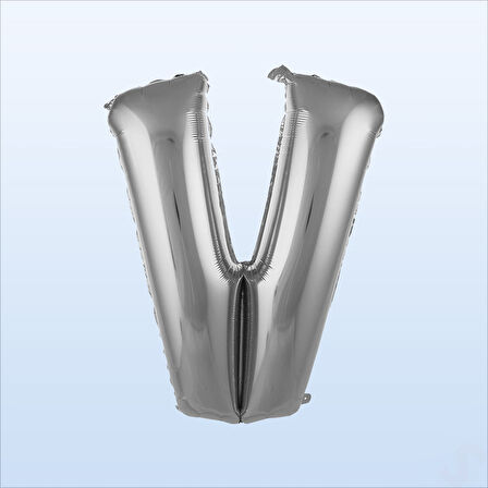 V Harf Gümüş Folyo Balon - 76 cm