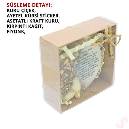 Kutulu ve SüSLü Altın Taşlı 6,50 cm Epoksi Magnet - 1 Adet