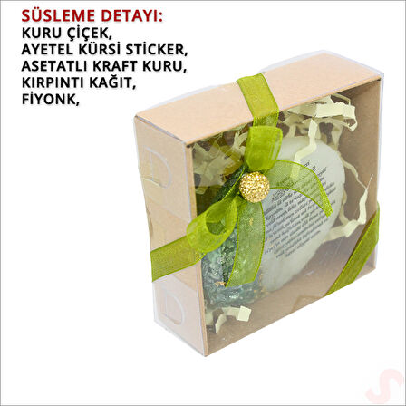 Kutulu ve SüSLü Yeşil Taşlı 6,50 cm Epoksi Magnet - 1 Adet