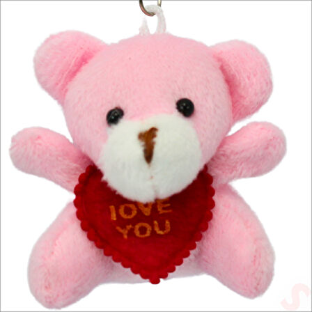 Pelüş Ayıcık Anahtarlık Love You, 5 cm x 5 cm - Pembe