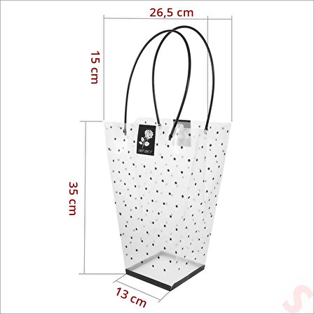 Siyah Saplı Şeffaf PVC Çanta, 35x26,5x13cm - 1 Adet