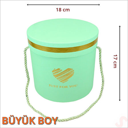 Silindir Kutu Büyük Boy, 18 cm x 17 cm - Aqua Marin