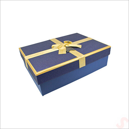 Fiyonklu Kutu Küçük Boy, 24 x 17 x 6,5 cm - Lacivert