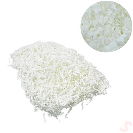 Zikzak Kırpıntı Kağıt Paketleme Dolgu Malzemesi, 50 gr - Beyaz