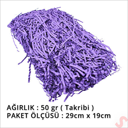 Zikzak Kırpıntı Kağıt Paketleme Dolgu Malzemesi, 50 gr - Mor