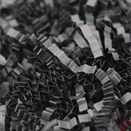 Zikzak Kırpıntı Kağıt Paketleme Dolgu Malzemesi, 50 gr - Siyah