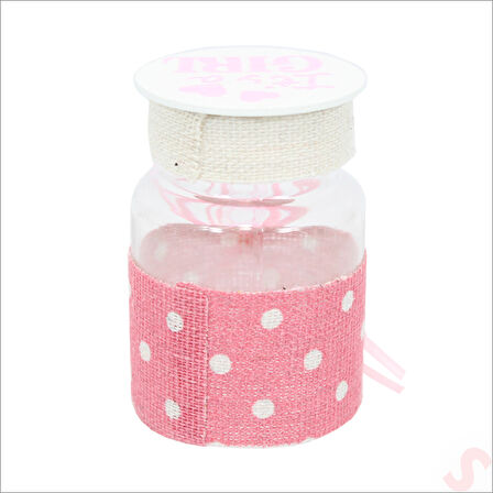 Emzikli Plastik Kavanoz, 6,5cm x 4cm x 12 Adet - Pembe