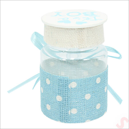 Emzikli Plastik Kavanoz, 6,5cm x 4cm x 12 Adet - Mavi