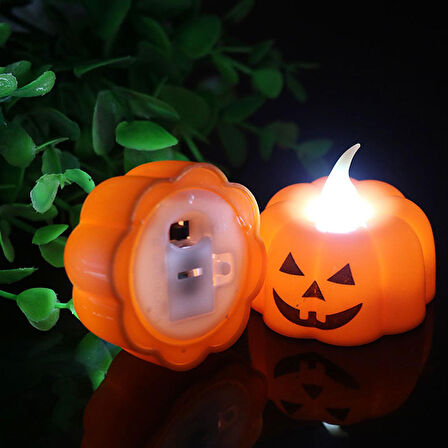 Halloween Bal Kabağı Led MuM, 5cm x 1 Adet