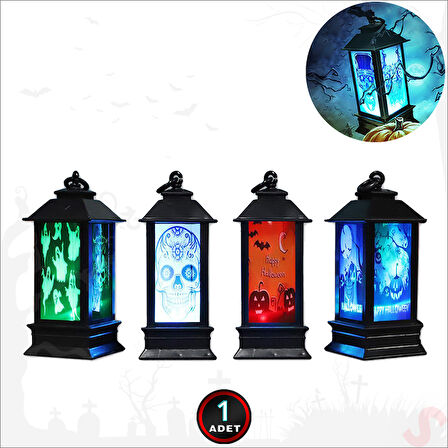 Halloween Korku Işığı Pilli Led Fener, 15cm x 5cm x 1 Adet