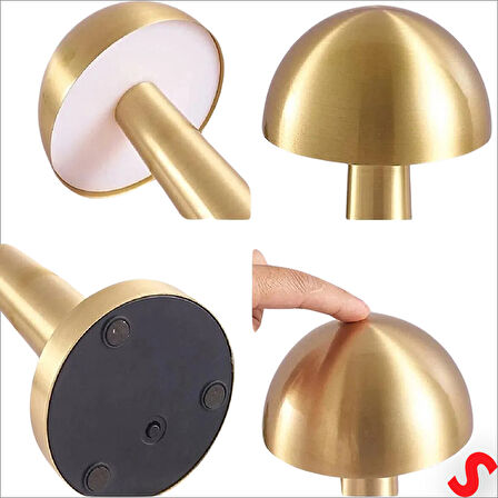 Şarjlı Dokunmatik Ayarlanabilir Renk Tonlu LED Masa Lambası - 22cm