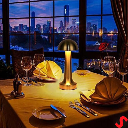 Şarjlı Dokunmatik Ayarlanabilir Renk Tonlu LED Masa Lambası - 22cm