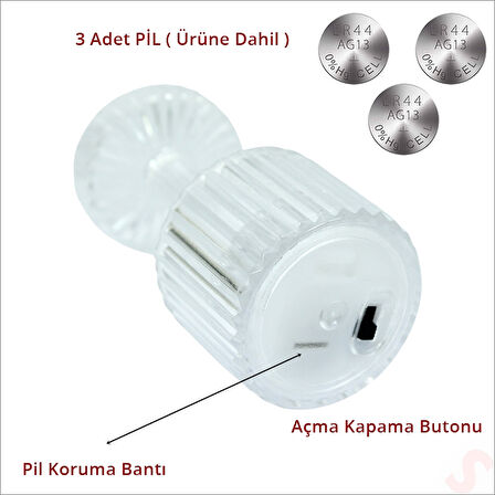 Retro Mini Masa Lambası Pilli Led Işık, 8,5cm x 4cm x 3 Adet