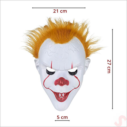 Stephan King's Korkutucu Pelüş Saçlı Maske - 27cm x 21cm