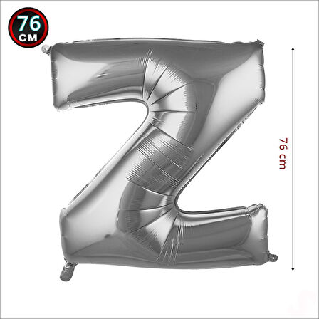 Z Harf Gümüş Folyo Balon - 76 cm