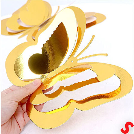 3 Boyutlu Döner Sarkıt 11 Adet Kelebek Tavan SüS Seti