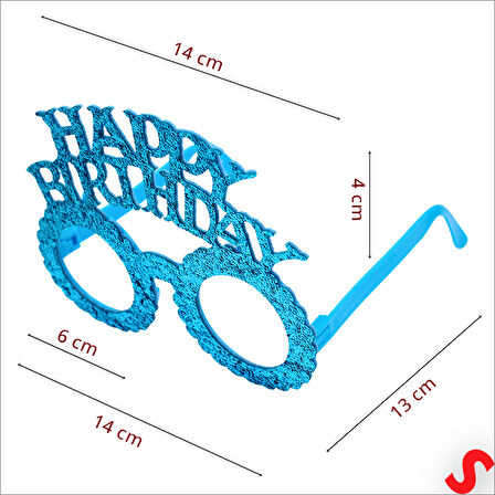 Happy Birthday Taç ve Gözlük Seti - Mavi