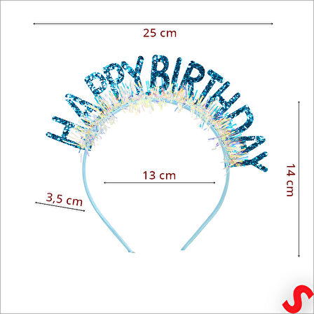 Happy Birthday Taç ve Gözlük Seti - Mavi
