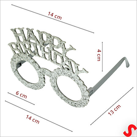 Happy Birthday Taç ve Gözlük Seti - Gümüş