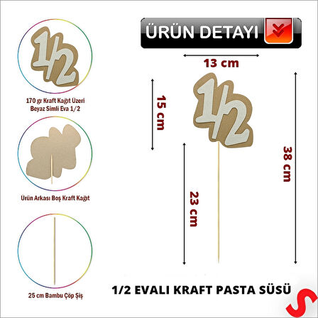1/2 Simli Evalı Kraft Pasta SüSü, 38cm x 15cm