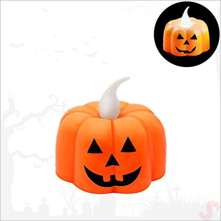 Halloween Bal Kabağı Led MuM, 5cm x 3 Adet